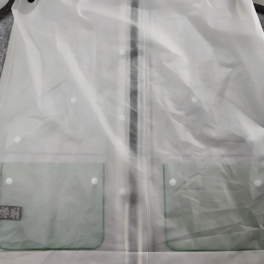 Hunter Original Women Medium White Green Grey Translucent Hooded Raincoat Jacket - Picture 14 of 16